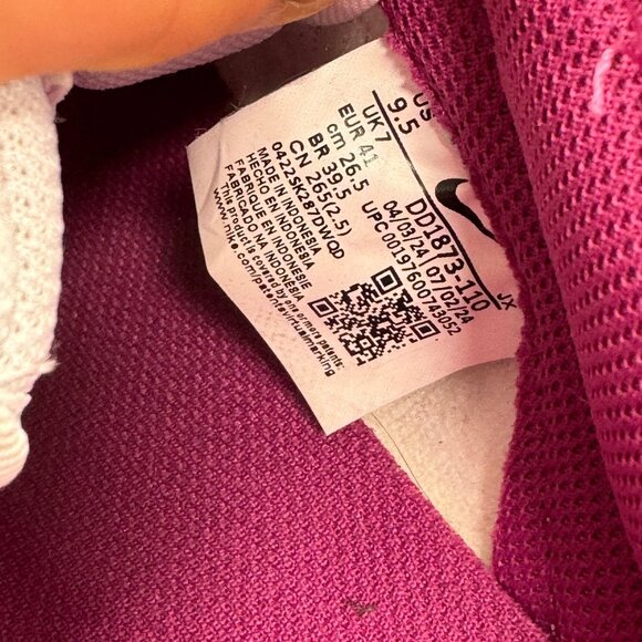 Size 9.5 Nike Dunk Low Womens Next Nature Hot Fuchsia Leather Sneaker DD1873-110 - Picture 9 of 11